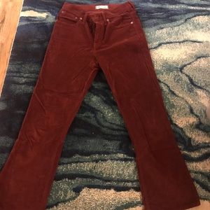 Madewell Red Velvet Cali Demi Boot Pants